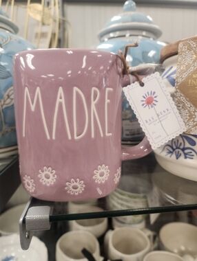 Rae Dunn Madre Purple Ceramic Mug - Floral Accent